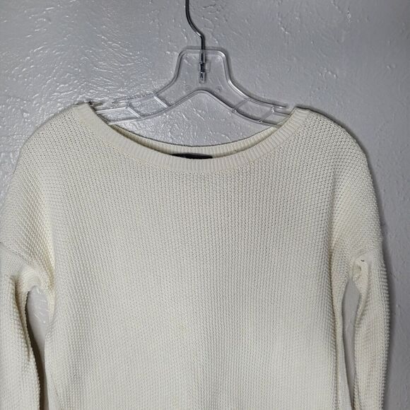 Vince womens Ivory Waffle Knit Pullover Cashmere Blend Sweater Minimal XS - Picture 2 of 8